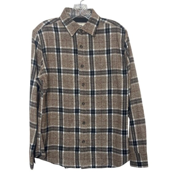 Smith & Mills Plaid Flannel Shirt Mens Small Brown New WOT - Picture 1 of 7